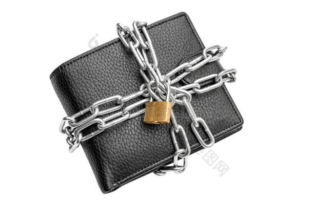 钱包十字的在旁边金属链子和挂锁