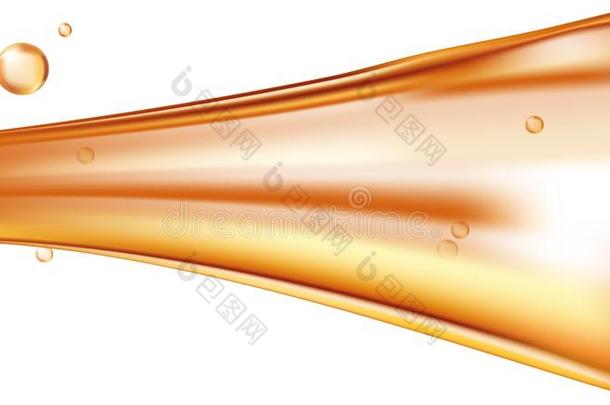 桔子金色的流动的液体抽象的矢量