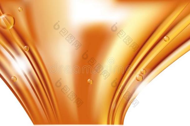 桔子金色的流动的液体抽象的矢量