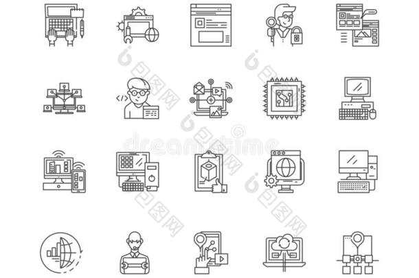 计算机规划线条偶像,手势,矢量放置,out线条illustrate举例说明