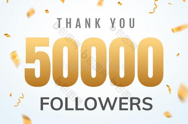 谢谢你50000追随者设计样板社会的网数字