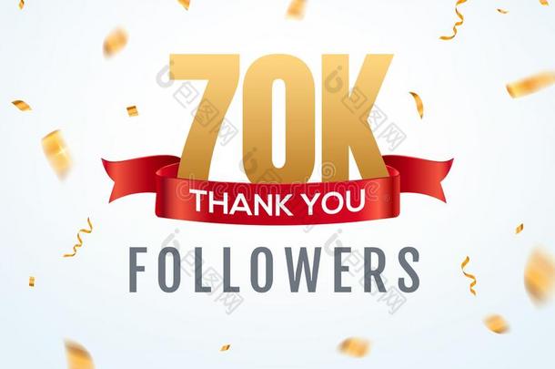 谢谢你70000追随者设计样板社会的网数字
