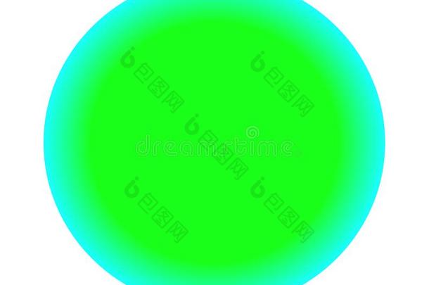 氖绿色的蓝色圆球向白色的背景