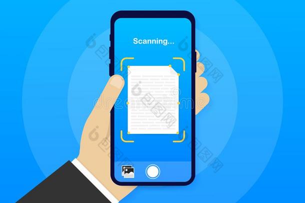 文本扫描.文档扫描ner智能手机界面矢量样板
