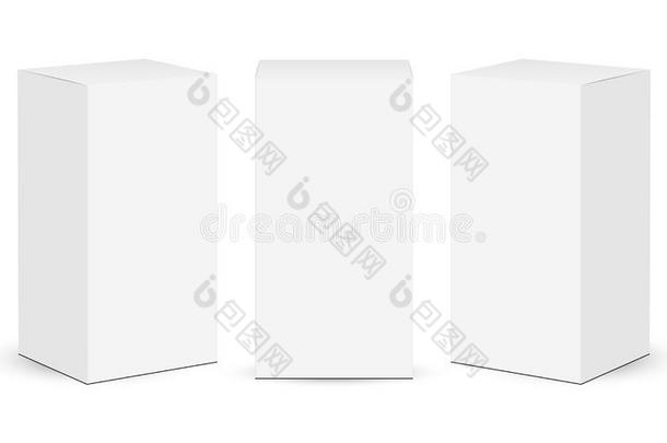 卡纸板矩形的盒隔离的向白色的背景