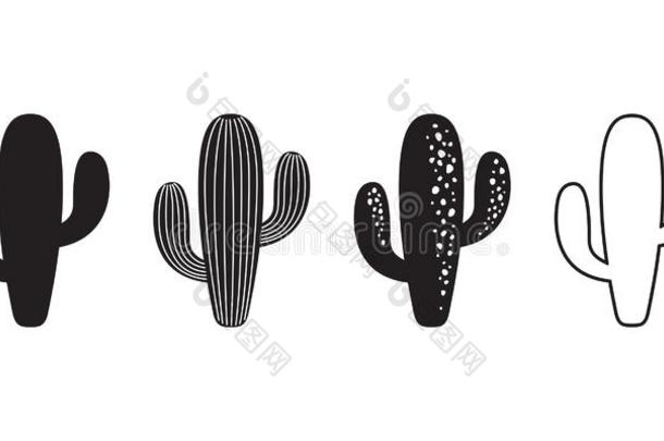 仙人掌偶像矢量标识象征符号沙漠花神物铺子植物