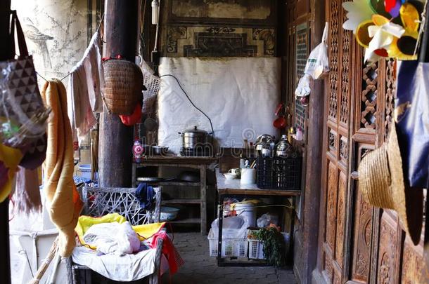 一老的厨房采用一老的房屋采用指已提到的人村民关于沙溪,Yunn一,