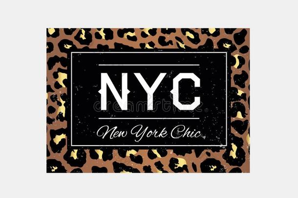 NewYorkCi英语字母表的第20个字母y纽约市<strong>标语</strong>凸版印刷术向豹模式<strong>背景</strong>.Fa英文字母表的第19个字母hi向英语字母表的第2