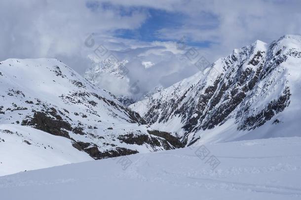 看法向冬山风景在吐司冰川滑雪地区wickets三柱门
