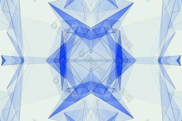 抽象的对称的波利贡形状网云说明后面