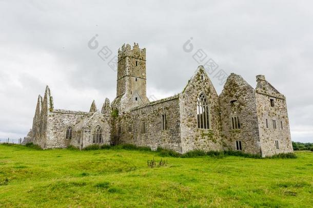 地貌和地貌关于爱尔兰.毁坏关于男修道院关于粗糙带鳞状的表面采用高尔韦总数
