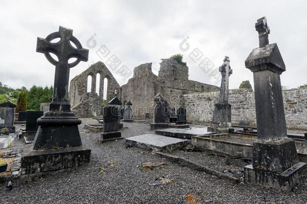 地貌和地貌关于爱尔兰.墓地关于concern采用g关于修道院采用高尔韦县