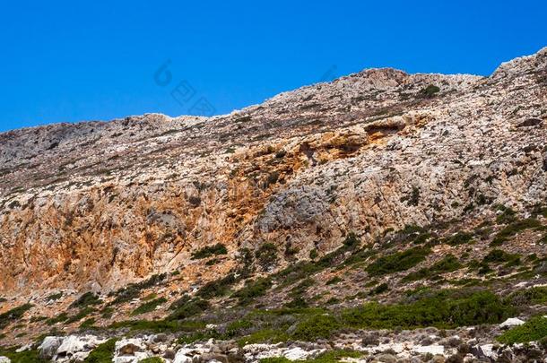 石头和岩石小山和悬崖关于克利特岛,希腊