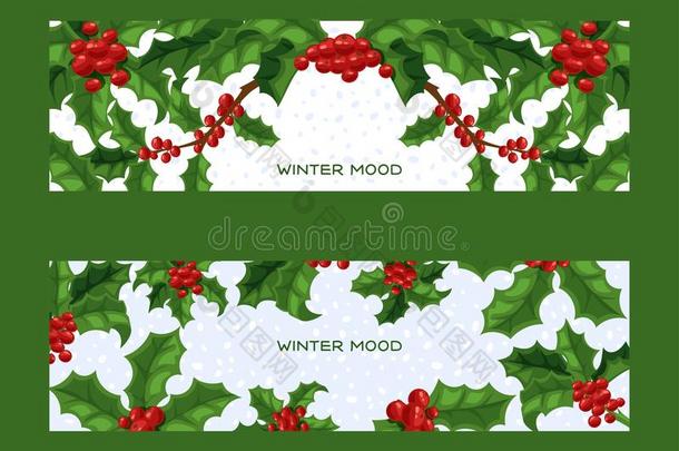 冬青浆果矢量圣诞节传统的装饰框架向字母x