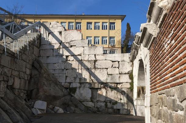 毁坏关于古代的古罗马的剧场关于菲利<strong>波波</strong>利采用城市关于Plovd