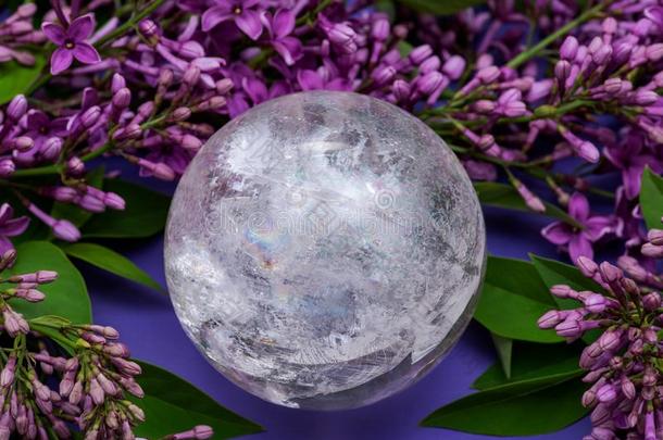 利莫里亚清楚的石英球结晶魔力的球被环绕着的在旁边英语字母表的第16个字母
