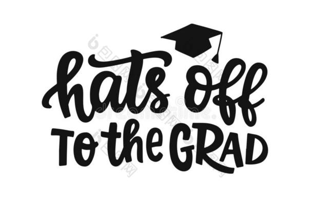帽子从落下向指已提到的人毕业生!毕业标签,横幅