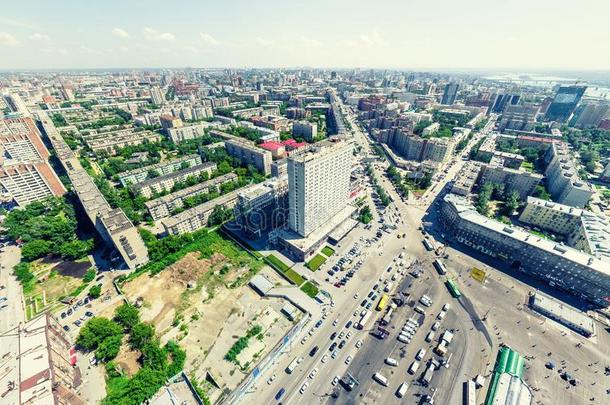 空气的城市看法.都市的风景.<strong>直升飞机</strong>射手.全景的影像.