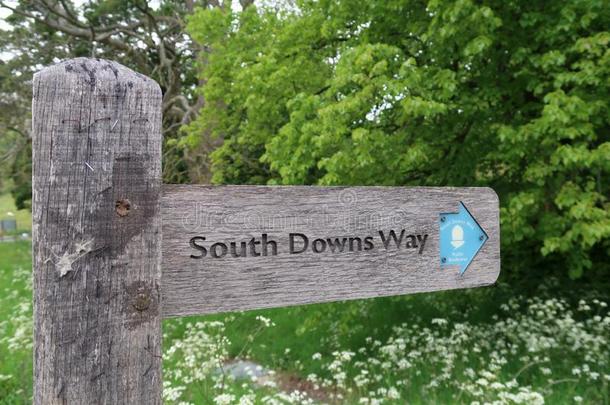 南方绒羽道路方向指示牌采用苏塞克斯,英格兰.
