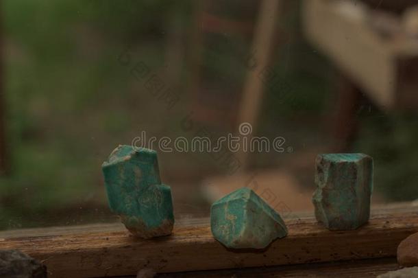 蓝色绿色的天河石水晶从美国科罗拉多州