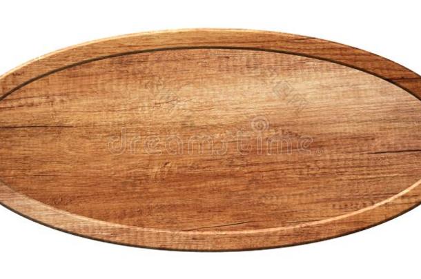 椭圆形的板使关于自然的木材和木材en框架