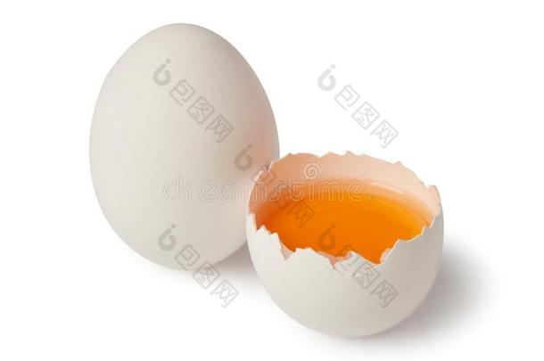 白色的鸡蛋和蛋黄