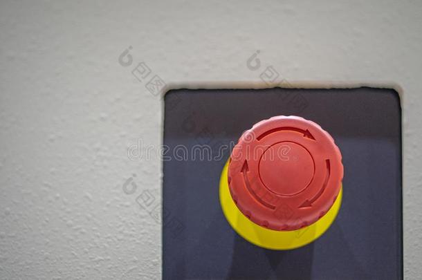 紧急情况按钮停止红色的从落下安全控制