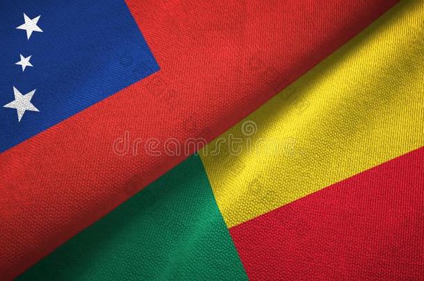 萨摩亚群岛和<strong>贝宁</strong>湾两个旗纺织品布,织物质地