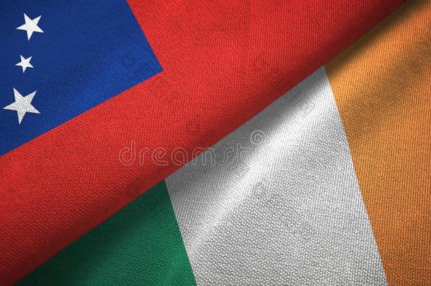 <strong>萨摩</strong>亚群岛和Irel和两个旗纺织品布,织物质地