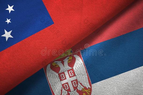 <strong>萨摩</strong>亚群岛和塞尔维亚两个旗纺织品布,织物质地