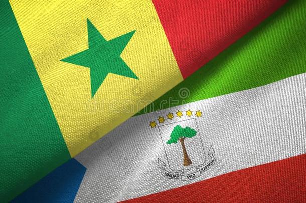 塞内加尔和赤道的畿尼两个旗纺织品布,织物全音节的第七音