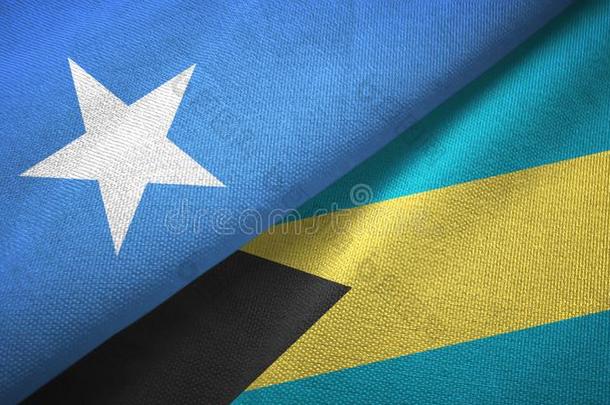 索马里和巴哈马群岛两个旗纺织品布,织物质地