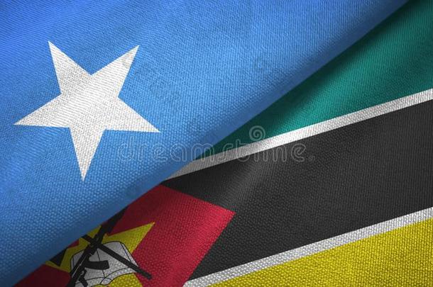 索马里和<strong>莫桑比克</strong>毛纱罗两个旗纺织品布,织物质地