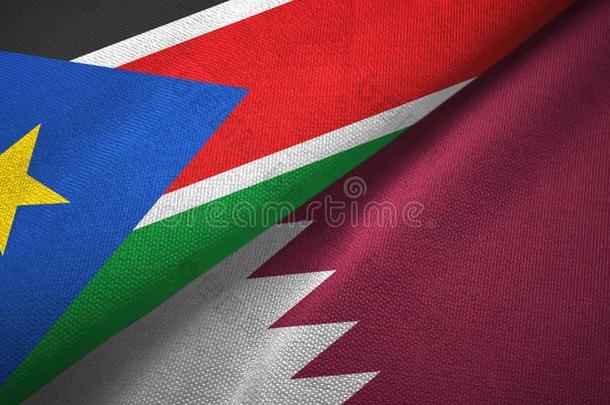 南方苏丹染料和卡塔尔两个旗纺织品布,织物质地