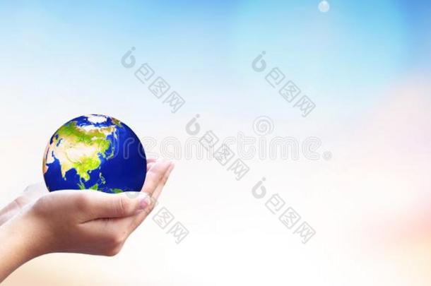 世界环境一天观念:保护指已提到的人地球
