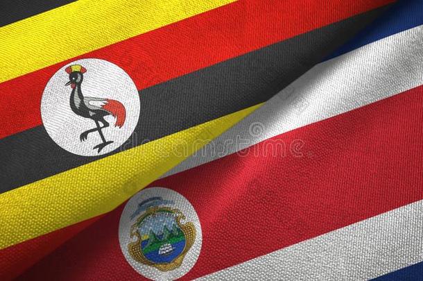乌干达和肋反向免疫细胞粘着两个旗纺织品布,织物质地