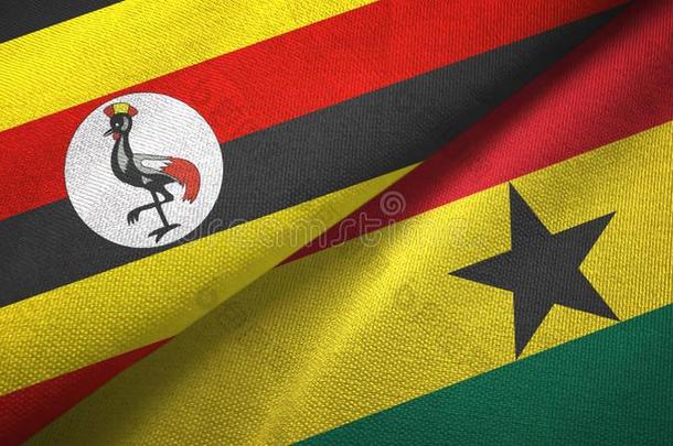 乌干达和<strong>加纳</strong>两个旗纺织品布,织物质地