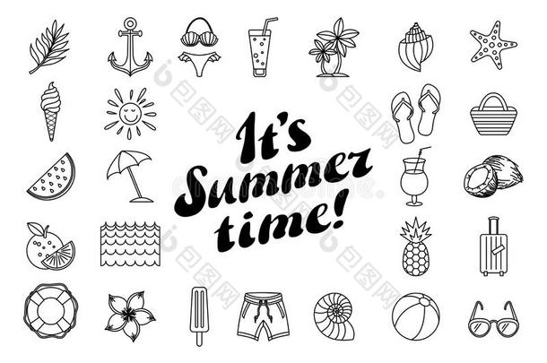 放置夏偶像设计原理夏时间.美丽的海报.英语字母表的第8个字母