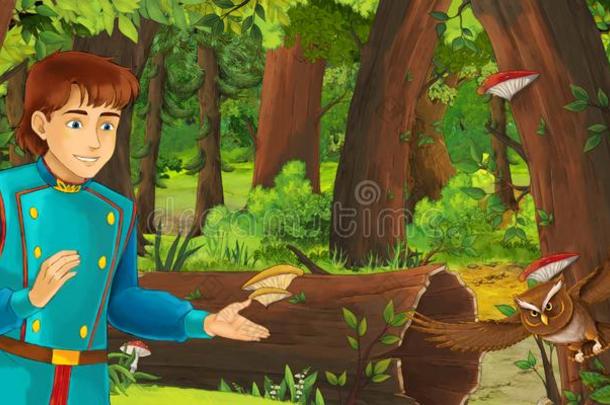 漫画地点和幸福的年幼的男孩王子采用指已提到的人森林<strong>倒计时</strong>
