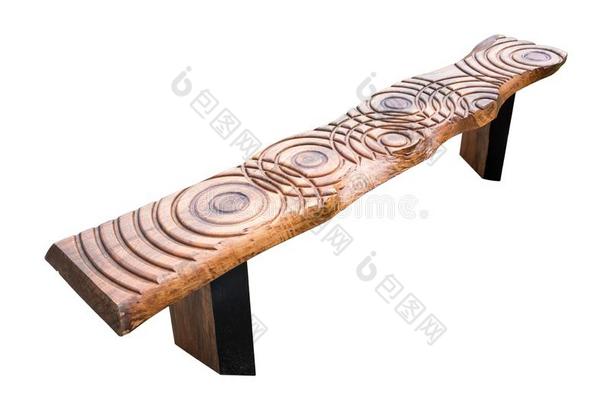 木材长凳向白色的背景,木制的记录家方式长凳.<strong>求爱</strong>