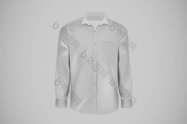 灰色颜色正规的衬衫.空白的衣服衬衫和button的复数