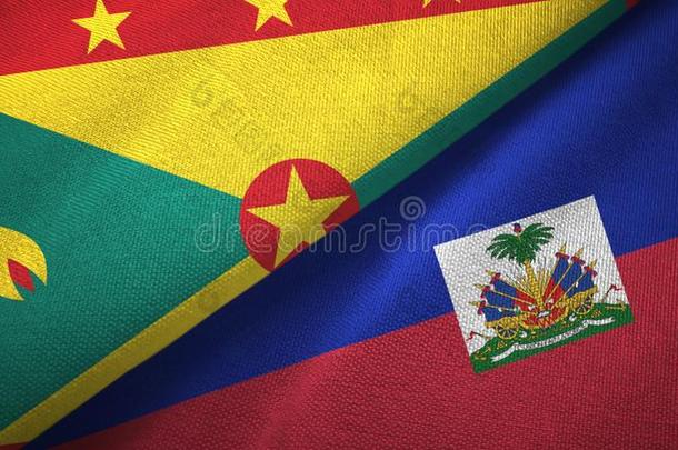 格林纳达和海地两个旗纺织品布,织物质地