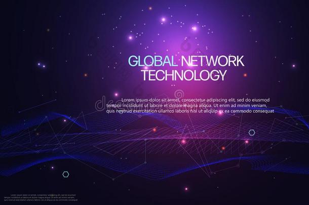 抽象的科技背景.全球的网科技康塞普