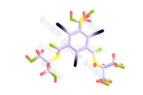 碘帕咪醇分子的结构隔离的向白色的