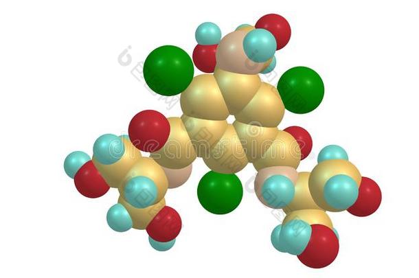 Iopamidol分子的结构隔离的向白色的