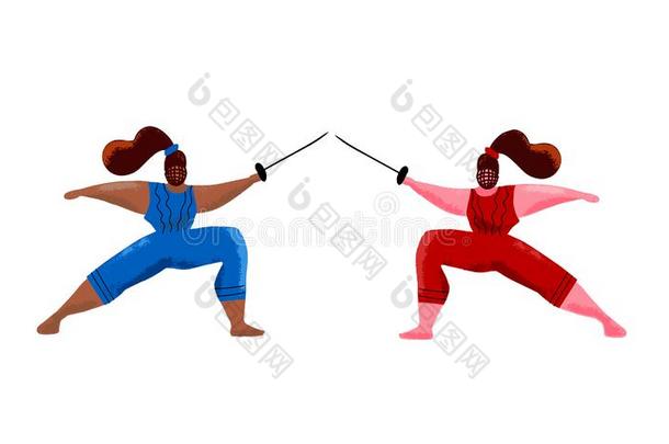 <strong>剑术</strong>女人面具训练决斗,女剑客健身房活动手
