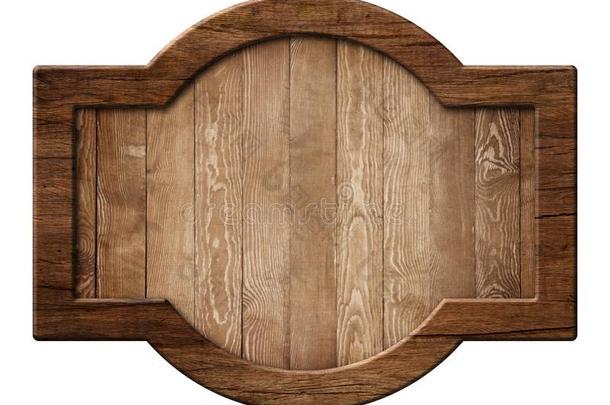 圆形的木制的符号板或盘子使关于自然的木材和和