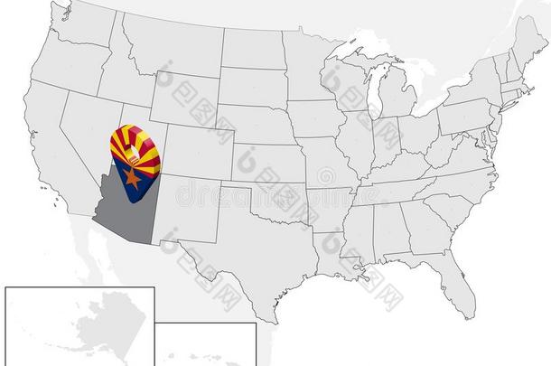 位置地图关于国家亚利桑那州向地图美利坚合众国.3英语字母表中的第四个字母国家亚利桑那州旗