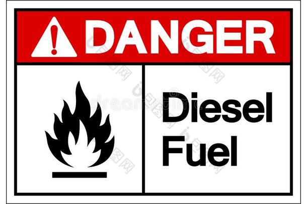 危险柴油机燃料象征符号,矢量说明,使隔离向