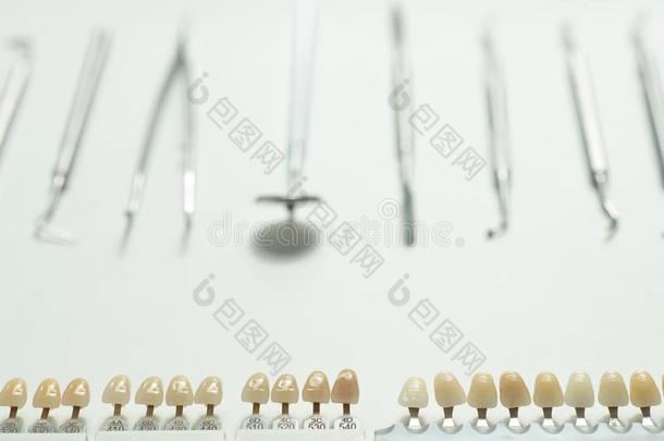 一各种各样的牙齿的工具打赌出局平坦的向一光b一ckground
